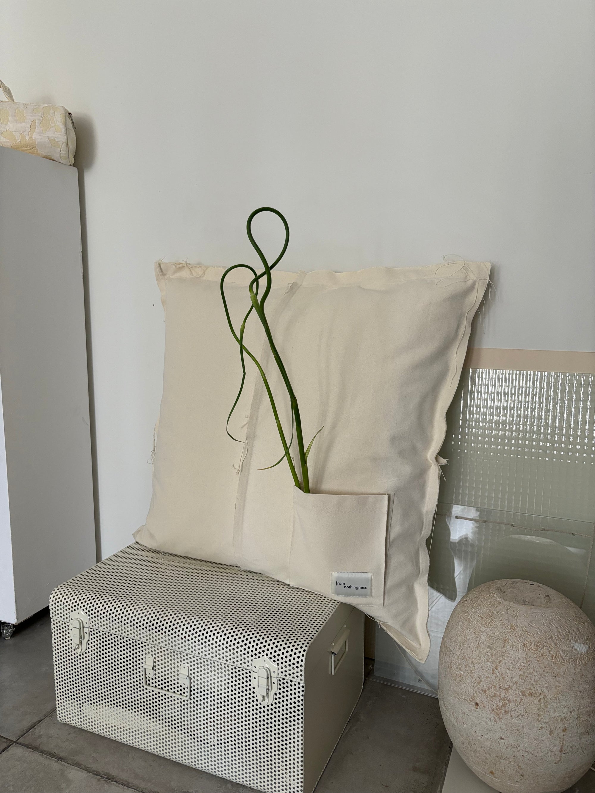 floor pillow with pocket: canvas