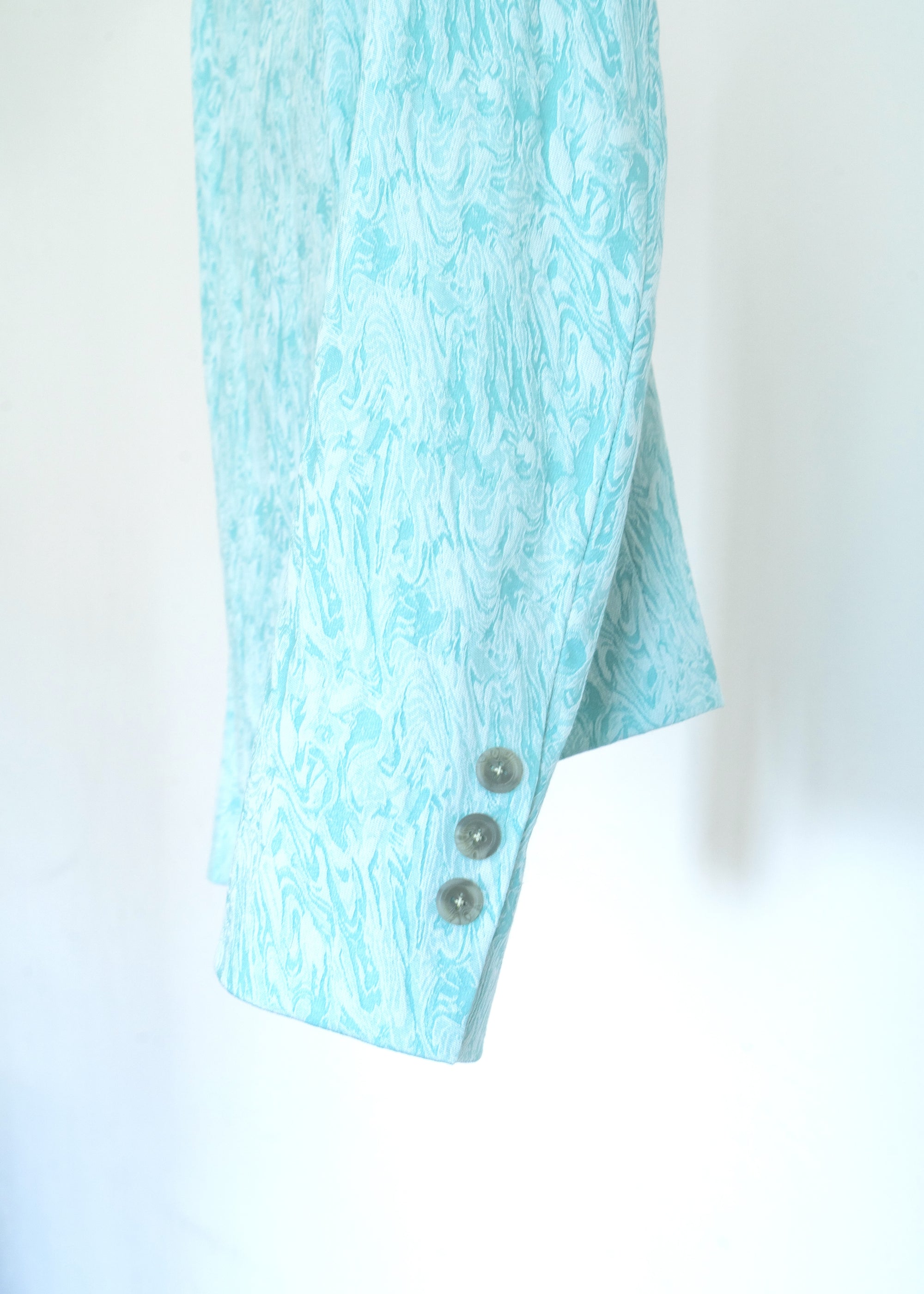 Misty teal marble boxy cropped jacket