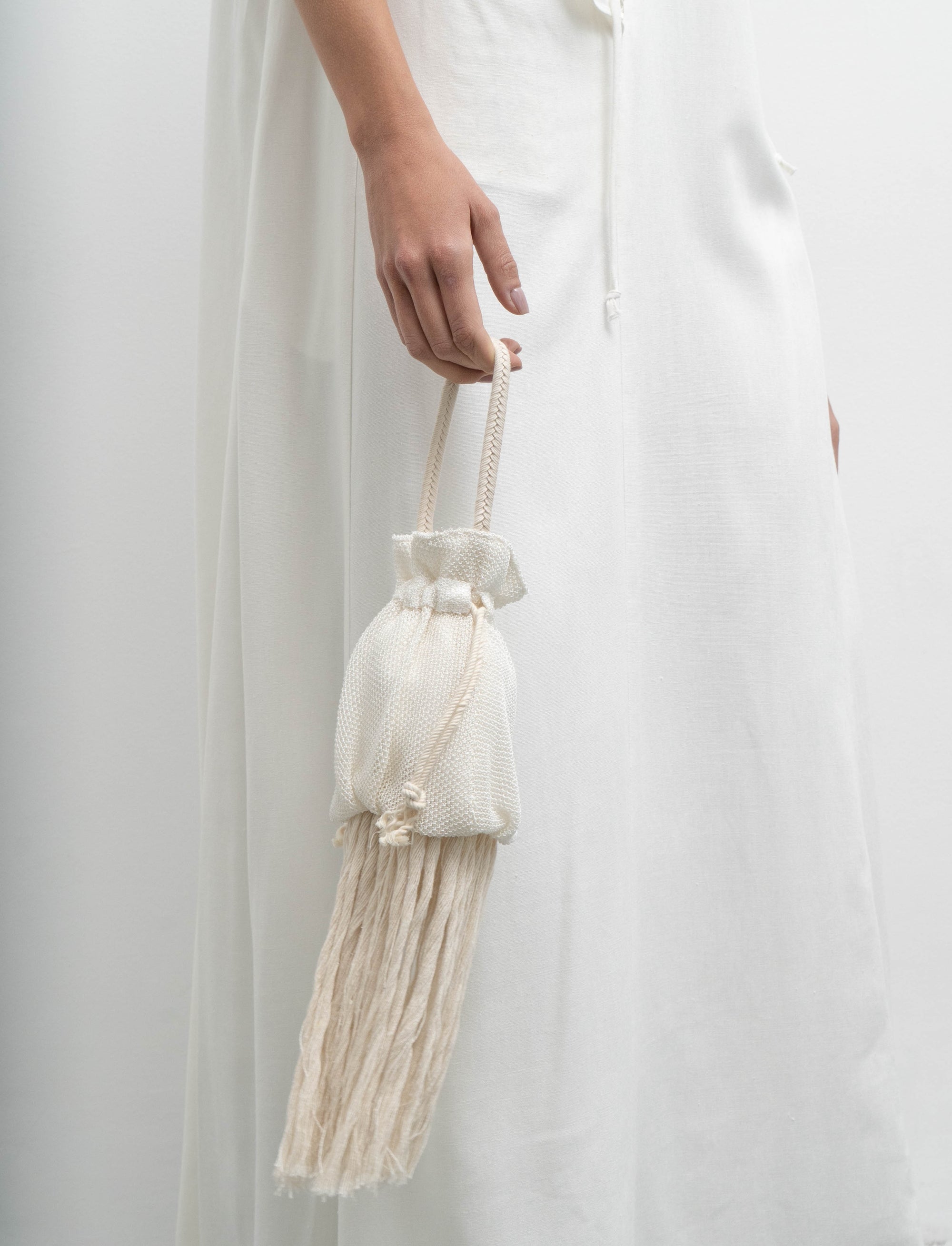 Ivory drawstring bag - Mini