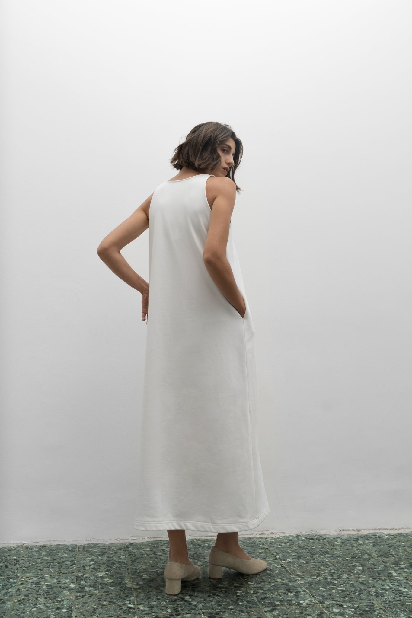 Pearl white slip dress