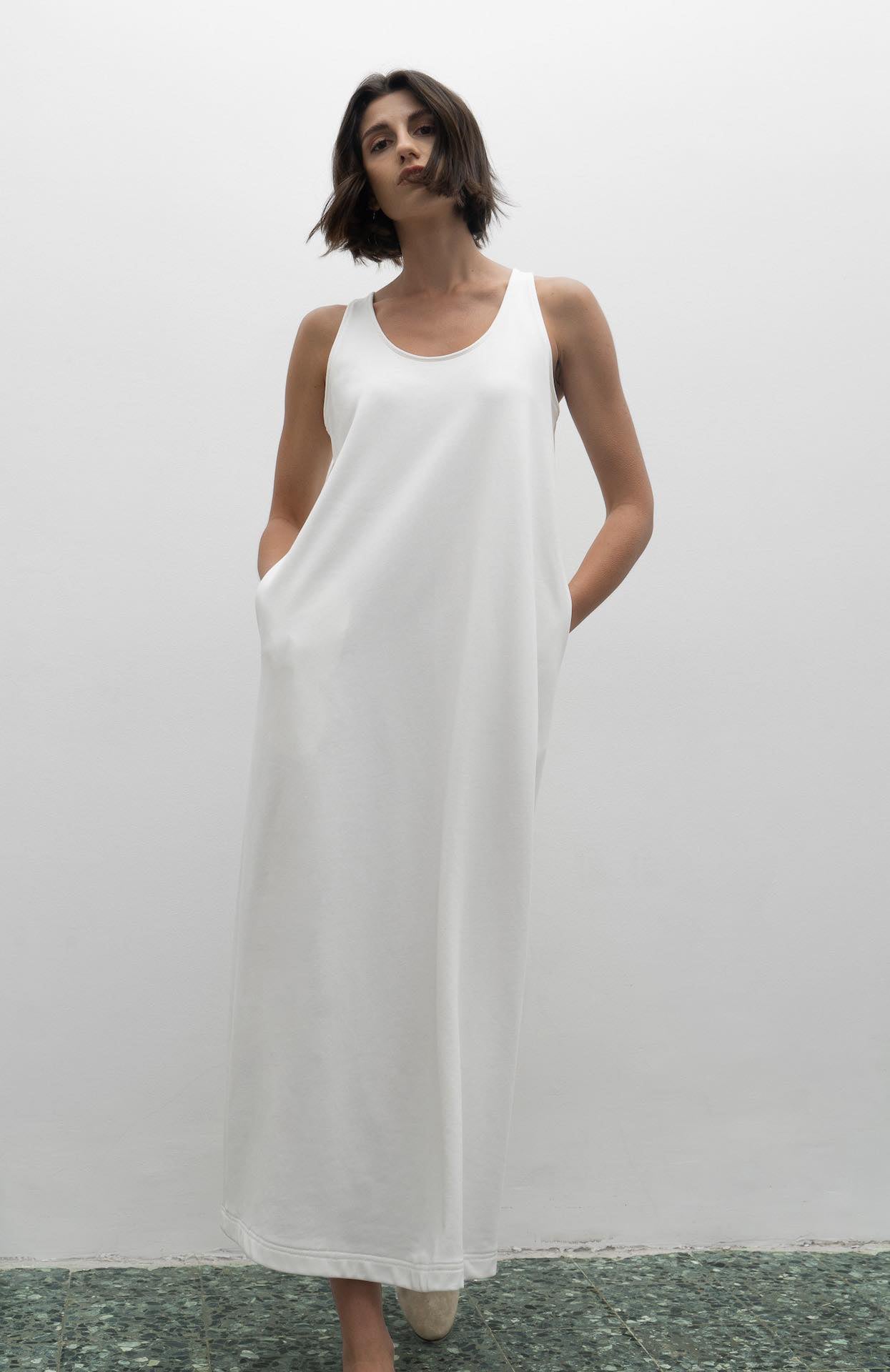 Pearl white slip dress